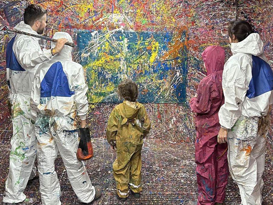 La famille de L'heure de la sieste en pleine activité peinture