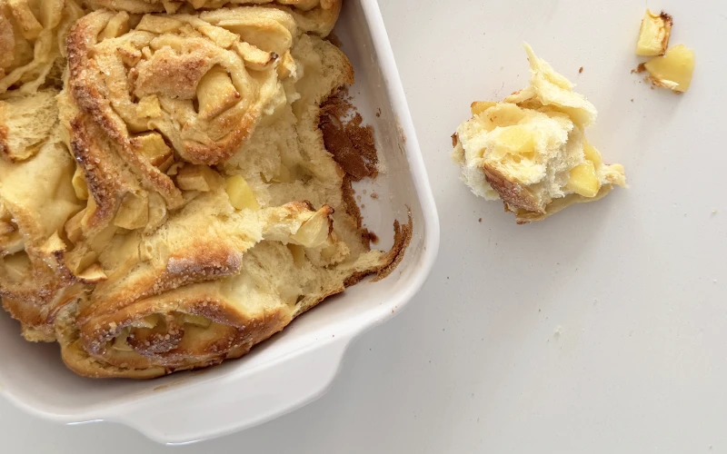 Brioche roulée aux pommes, façon escargots