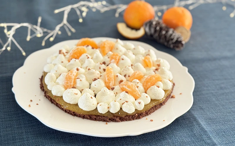 Gâteau dessert au mascarpone avec clémentines