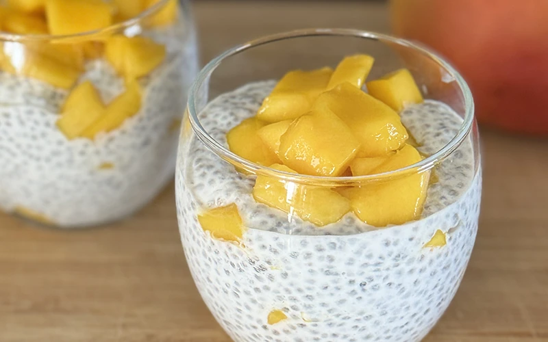 Pudding chia, skyr et mangue