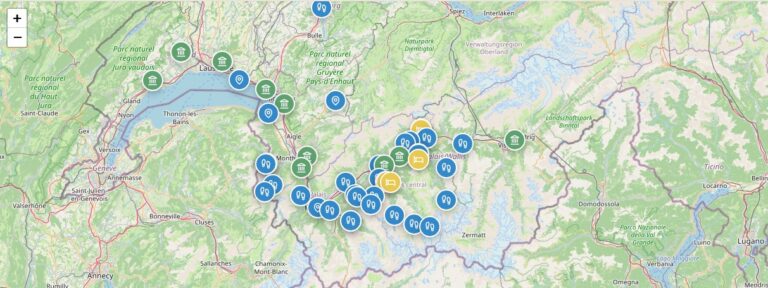 Carte interactive des spots en Suisse