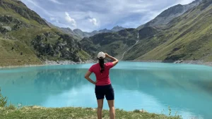 Barrage et lac de Cleuson depuis Siviez