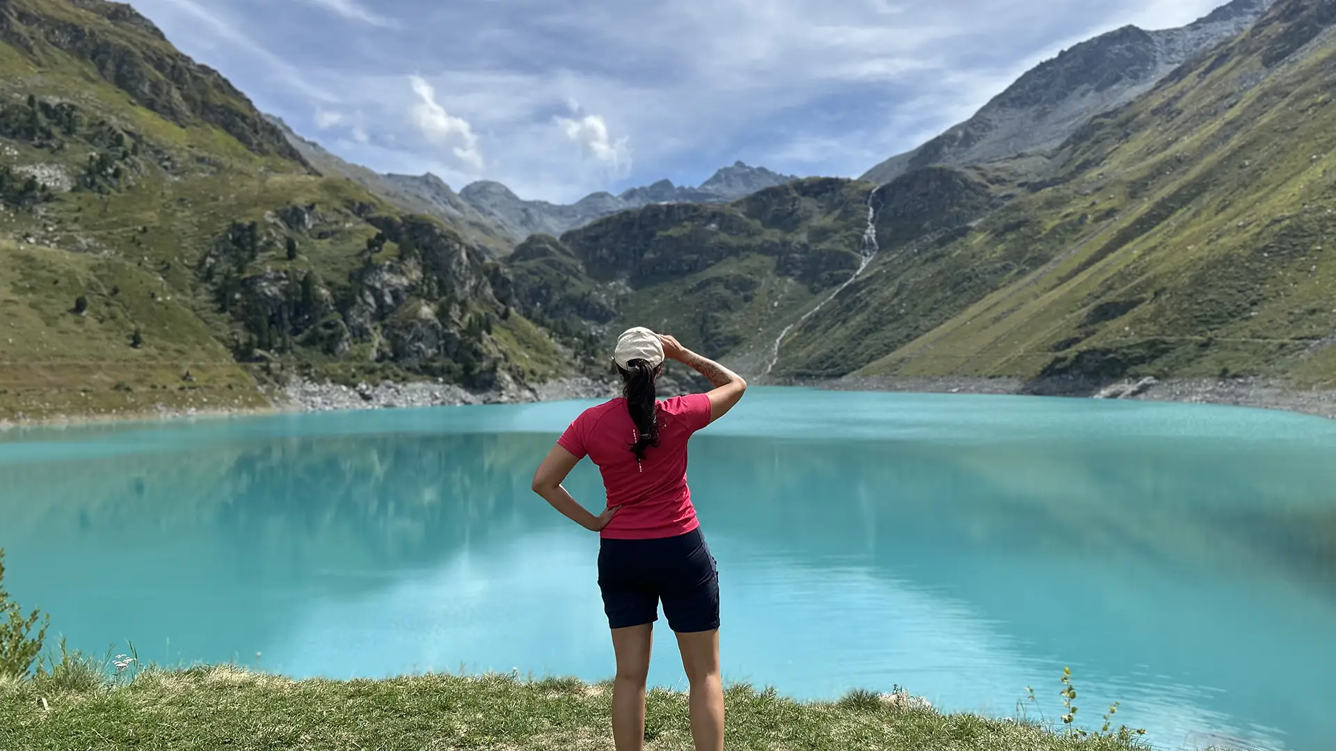 Barrage et lac de Cleuson depuis Siviez